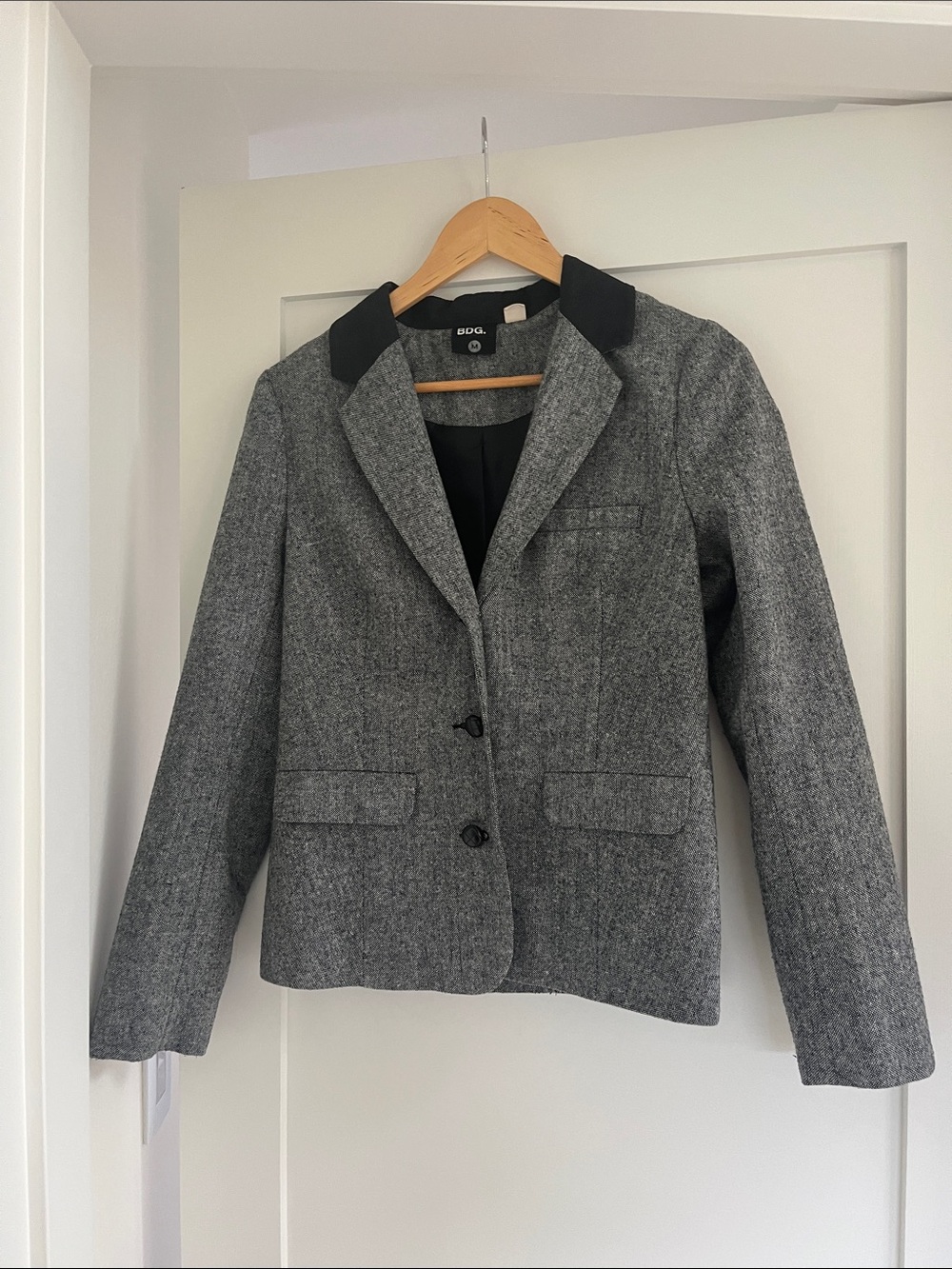 BDG Gray Blazer with Black Collar